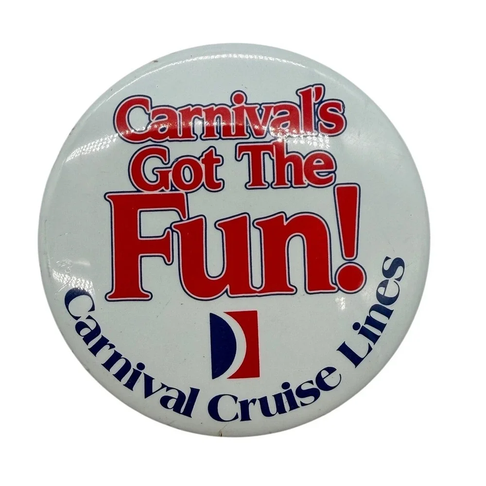 Carnivals Cruise Vintage Souvenir Pin Button Collectible Vacation‎ Ship Nautical